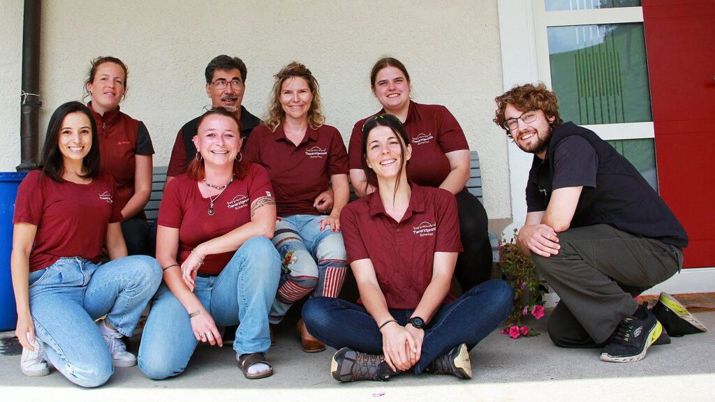 Gruppenbild des Teams der Tierarztpraxis Scherliau.